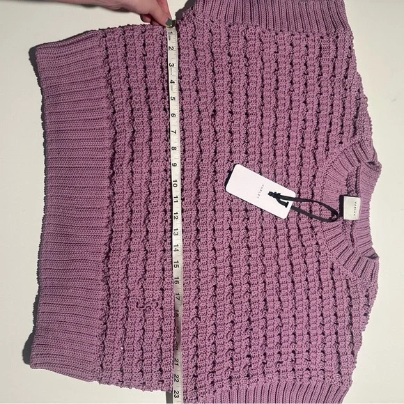 Varley Fillmore Knit Top Women's XL Lilac Purple Cropped Short Sleeve Sweater - Picture 6 of 10